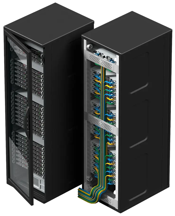 Data centre server rack.